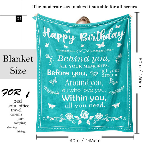 Couverture violette d'anniversaire 60x50 pouces 1
