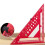 Triangle Ruler with Positioning Pin, Woodworking Multi Angle Ruler , High-Precision Right Angle Scribe Marking Ruler 12inch Red 7