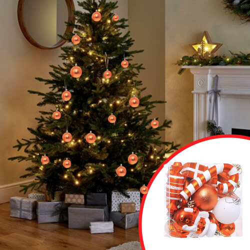 Christmas Tree Ornaments Set Silver White 16 Pieces 2