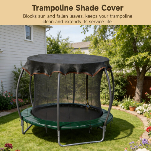 Round Trampoline Shade Cover 14FT 90% Sunblock Polyester 2