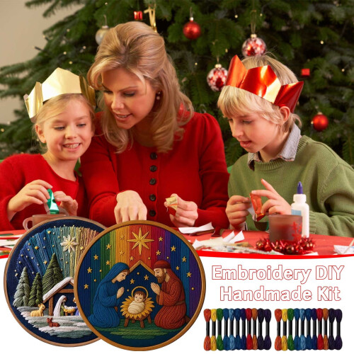 Nativity Scene Embroidery Kit Beginner Hand Embroidery Set 1