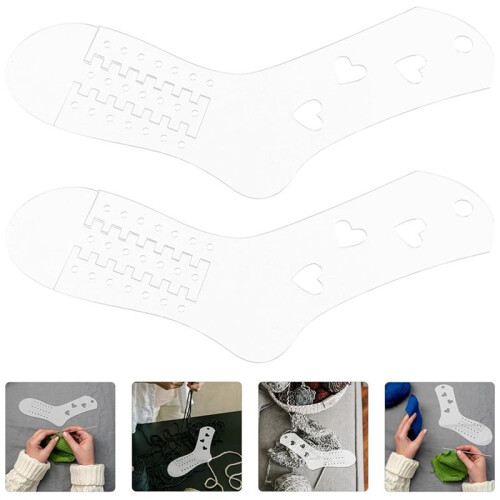 2PCS Sock Blockers for Knitting, Acrylic Adjustable Sock Model Woven Socks Template Stocking Display Mold 1