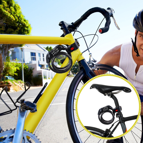 Bike Cable Lock 5-Digit Resettable Orange 2