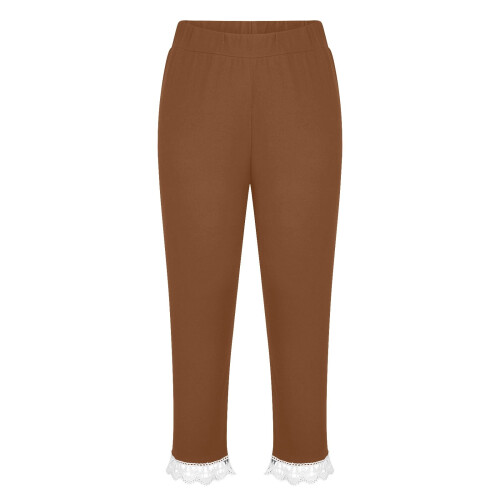 Girls' Elastic Capris Brown 2-3 Years 1