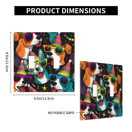 Double Toggle Wall Plate Cover - Funny Dog Art 1