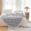 Sherpa Fleece Throw Blanket Checkered Pattern Grey 50x60 5