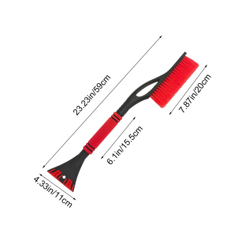 Snow Brush and Shovel with Ice Scraper Red 3-in-1 2