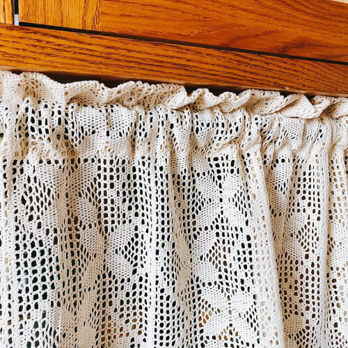 Cotton crochet short window valance for kitchen 2