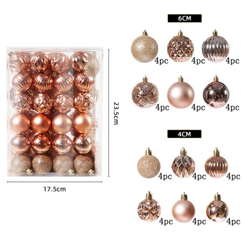 Silver Shatterproof Christmas Ornaments Set 48PCS 1