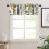 Retro Lemon Kitchen Valance Blue Birds Lemon Tree Print 2