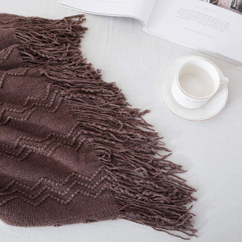 Navy knitted throw blanket 60 x 80 inches 2
