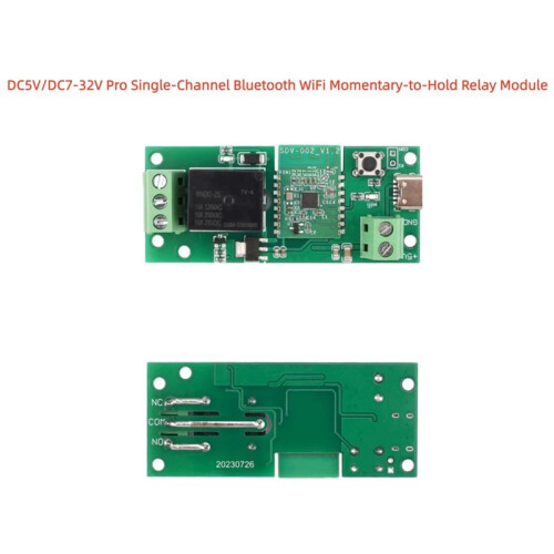DC5V Single-Channel  WiFi Relay Module: Momentary-to-Hold, MicroLink APP Control with Type-C Interface 2