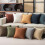 Light Grey Chenille Throw Pillow 40x40cm PP Cotton Filling 2