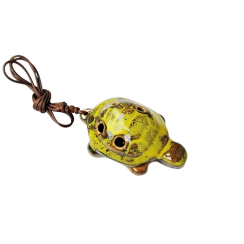 Ceramic Turtle Flute White Porcelain 6-Hole 1