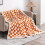 Sherpa Fleece Throw Blanket Checkered Pattern Orange 50x60 5