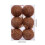 Brown Wool Foam Christmas Ornaments Set 6pcs 6cm 3