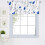 Flower Print Kitchen Curtain Valance Blue 52W x 18L 1 Panel 3