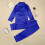 Girls Pajama Set Glitter Satin Solid Blue 2-Piece 2-3 Years 4