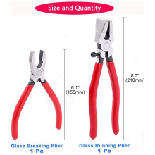 4 Pcs Glass Cutting Tool Kit Glass Running Pliers with Rubber Tips Curved , Breaking Pliers Glass Cutter Tool