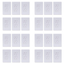 24-Pack Veiligheids-Zelfsluitende Stopcontactafdekkingen, Wandcontactdoosplaat Automatische Schuifdopafdekking voor Kinderveilige Stopcontacten