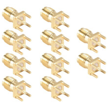 50x SMA Female Jack Solder PCB Mount Straight RF Connector Gold