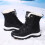 Women's Snow Boots Black Wide Width Size 8 Shearling-Lined 8