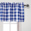 Semi Sheer Kitchen Curtains Set Buffalo Plaid Royal Blue 3