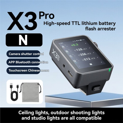 X3PRO 2.4inch TTL HSS Wireless Flash Trigger OLED Touch Screen Transmitter for 2