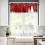 Christmas curtain valance red snowflake tree design 54x18 4