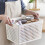 White Plastic Laundry Basket with Silver Handle 2-Bushel 5
