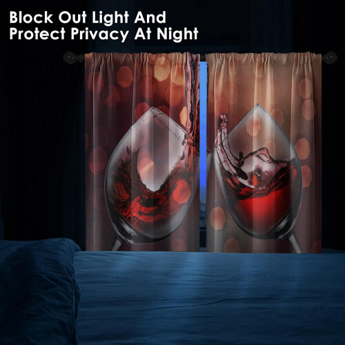 Red Wine Kitchen Curtains 26x36 Inch Set of 2 2