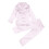 Girls Pajama Set Glitter Satin Solid Color 2-Piece Pink 2