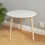White Foldable Wooden Round Table 16.5 inch 4