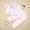 Girls Pajama Set Glitter Satin Solid Color 2-Piece Pink 3
