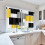Yellow Kitchen Curtains Abstract Geometric 26x36 Inch Set 6