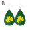 St. Patrick's Day Earrings Green Geometric Irish Design 2