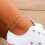 Copper Satellite Foot Chain with Wave Pattern and Double 4