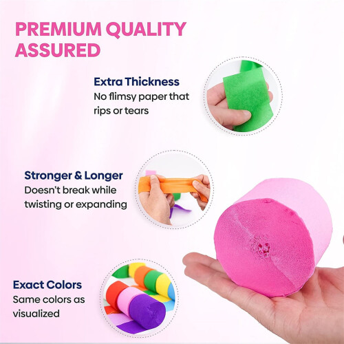 Crepe Paper Roll Decorative 4.5 cm x 25 m 2