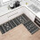 Black and White Boho Kitchen Rug Set 2 Pieces Non-Slip 4