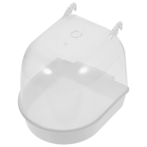 Bird Bath Cage White Plastic for Small Birds 2