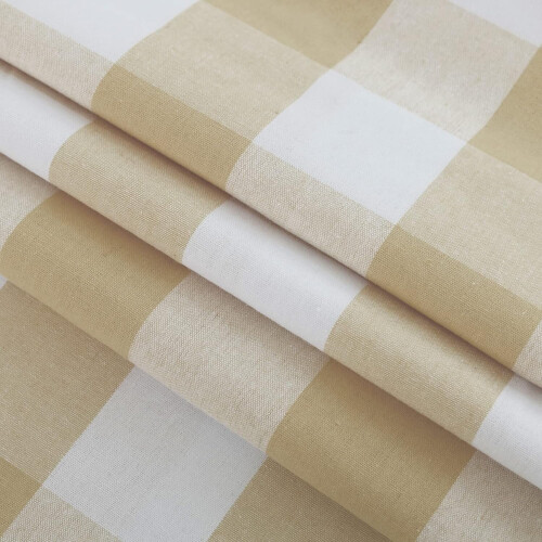 Buffalo Check Valances Beige White 54x18 Inch 2-Pack 2