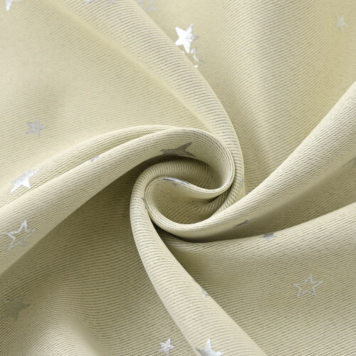 Star Pattern Curtain with Tassels Threaded Pole 1 Piece 2