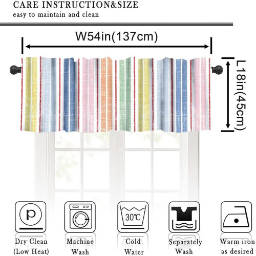 Kitchen Valance Striped Abstract Pastel 54x18 inch 1