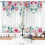 Pink Floral Kitchen Curtains Rod Pocket Abstract Peony 2
