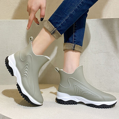 Women's Mid-Calf Rain Boots Waterproof Rubber 1 Pair 2