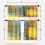 Abstract kitchen curtains set teal gray yellow 36 inch rod 5