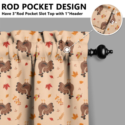 Plaid Pumpkin Tier Curtains Autumn Maple Design 2 Pack 2