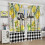 Lemon Farmhouse Kitchen Curtains Rustic Gnome Pattern 4