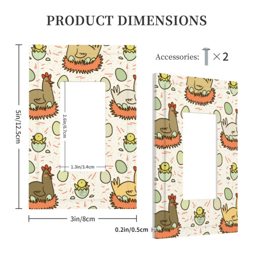 Chicken Egg Wall Plate 1 Gang Decorative Switch Cover 2
