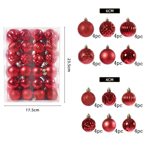 Silver Shatterproof Christmas Ornaments Set 48PCS 1